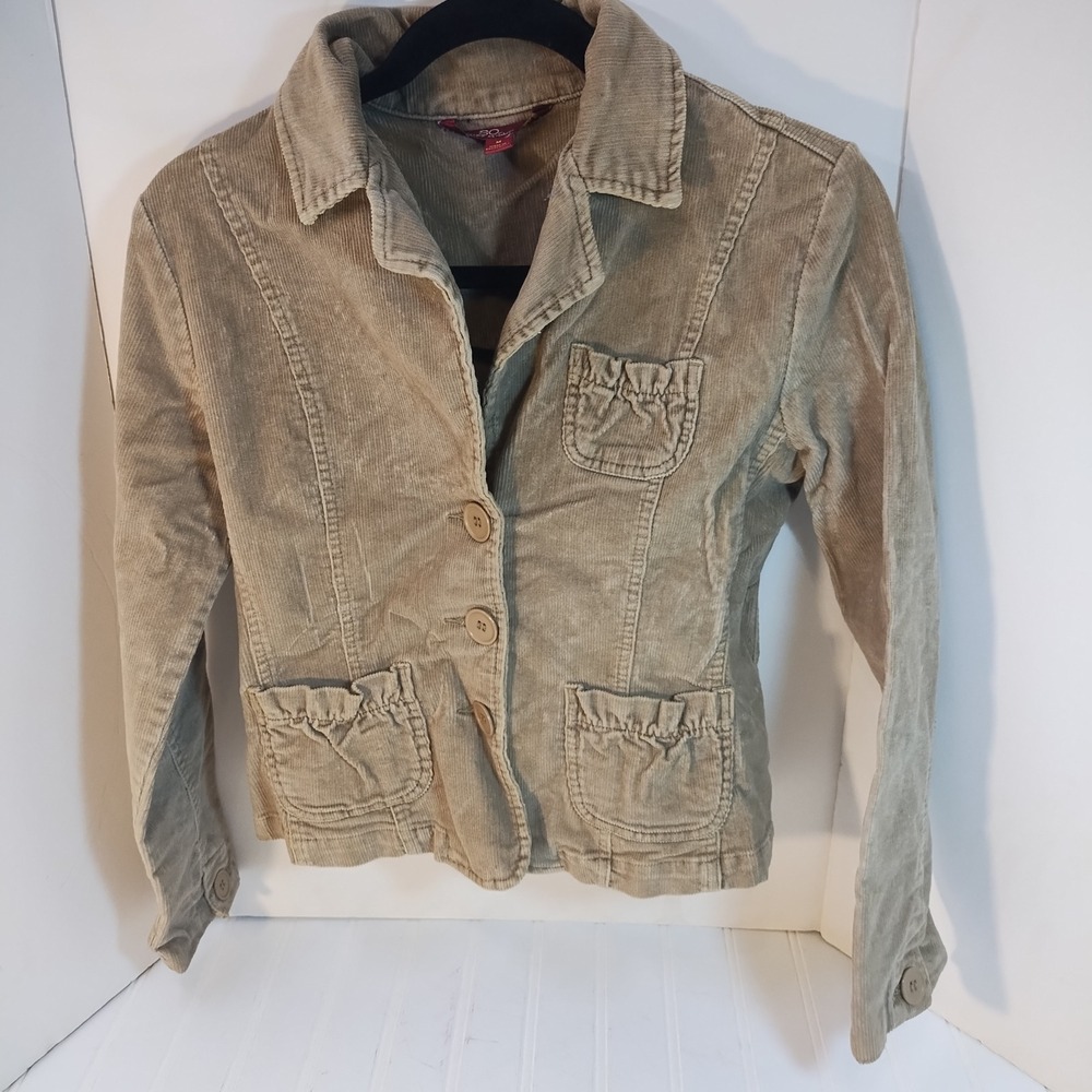 SO Real So Right Corduroy Blazer Jacket Tan Brown Women MD Y2K Indie Sleaze Prep